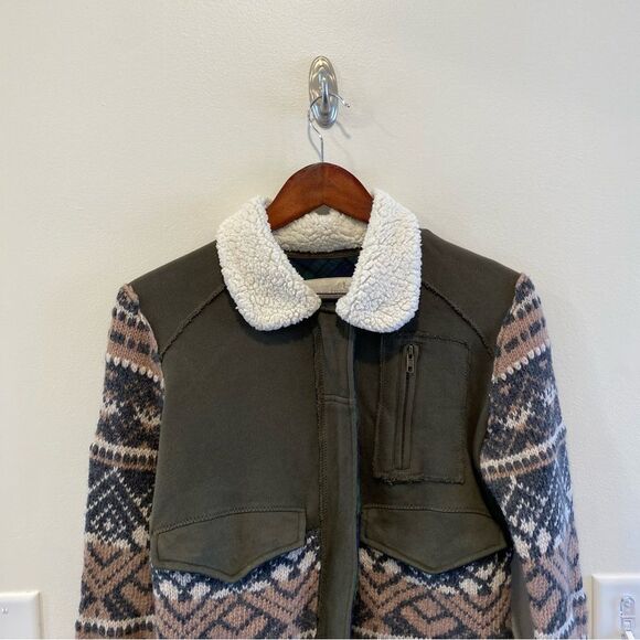 We The Free Lambswool & Cotton Fair Isle Zip Up Sweater Jacket size small - Picture 2 of 14